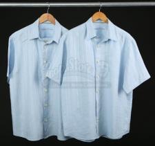 S8 E04: SCAR TISSUE - Dexter Morgan’s (Michael C. Hall) Blue Button-Up Shirt Pair