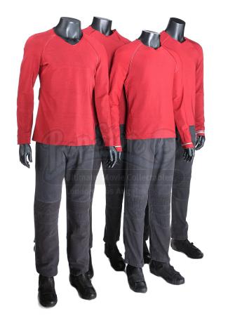 STAR TREK (2009) and STAR TREK INTO DARKNESS (2013) - Set of Four Men's Enterprise Operations Uniforms