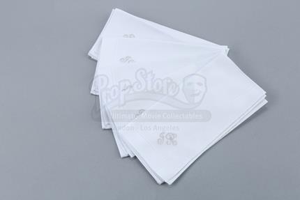 Five Irving Rosenfeld (Christian Bale) Silver Monogrammed Handkerchiefs