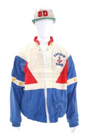 SUPER DAVE (1987 - 1999) - Super Dave Osborne's (Bob Einstein) 'Captain Super' Windbreaker and 'Sd' Cap