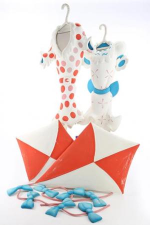 IN SEARCH OF DR. SEUSS (1994) - Two Dr. Seuss-Style Dimensional Kites With Tails and Two Dimensional Dresses