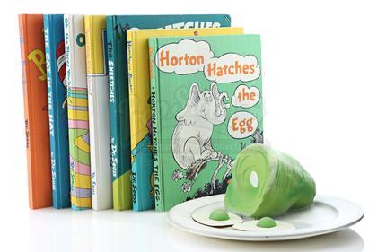 IN SEARCH OF DR. SEUSS (1994) - Plate Of Green Eggs and Ham and Oversized Prop Seuss Books