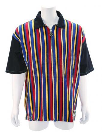 MIGHTY MORPHIN POWER RANGERS (1993 - 1996) - Zack Taylor's (Walter Jones) Black Power Ranger Striped Shirt