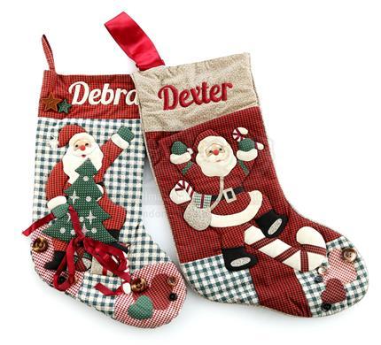 DEXTER (2006 - 2013) - Dexter Morgan’s (Michael C. Hall) and Debra Morgan’s (Jennifer Carpenter) Christmas Stockings