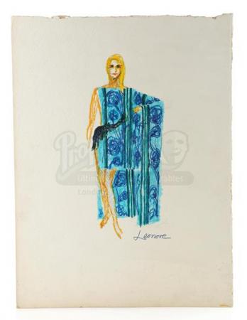 STAR TREK: THE ORIGINAL SERIES (1966 - 1969) - William Ware Theiss Hand-Drawn Costume Sketch Of Lenore’s (Barbara Anderson) Caftan