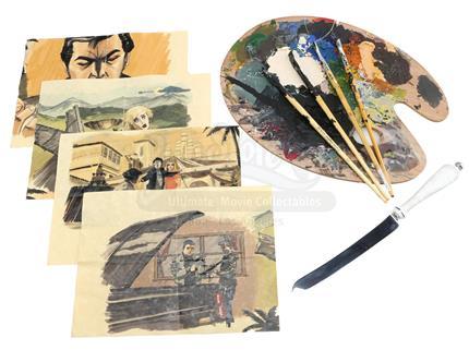 HEROES (2006 - 2010) - Matt Parkman's (Greg Grunberg) Precognitive Drawings, Paint Pallette, Brushes and Hiro Nakamura’s (Masi Oka) Wedding Knife